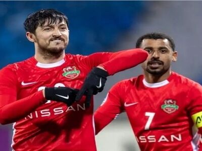 تصویر سردار آزمون روی پوستر بازی قهرمانی شباب الاهلی و العین